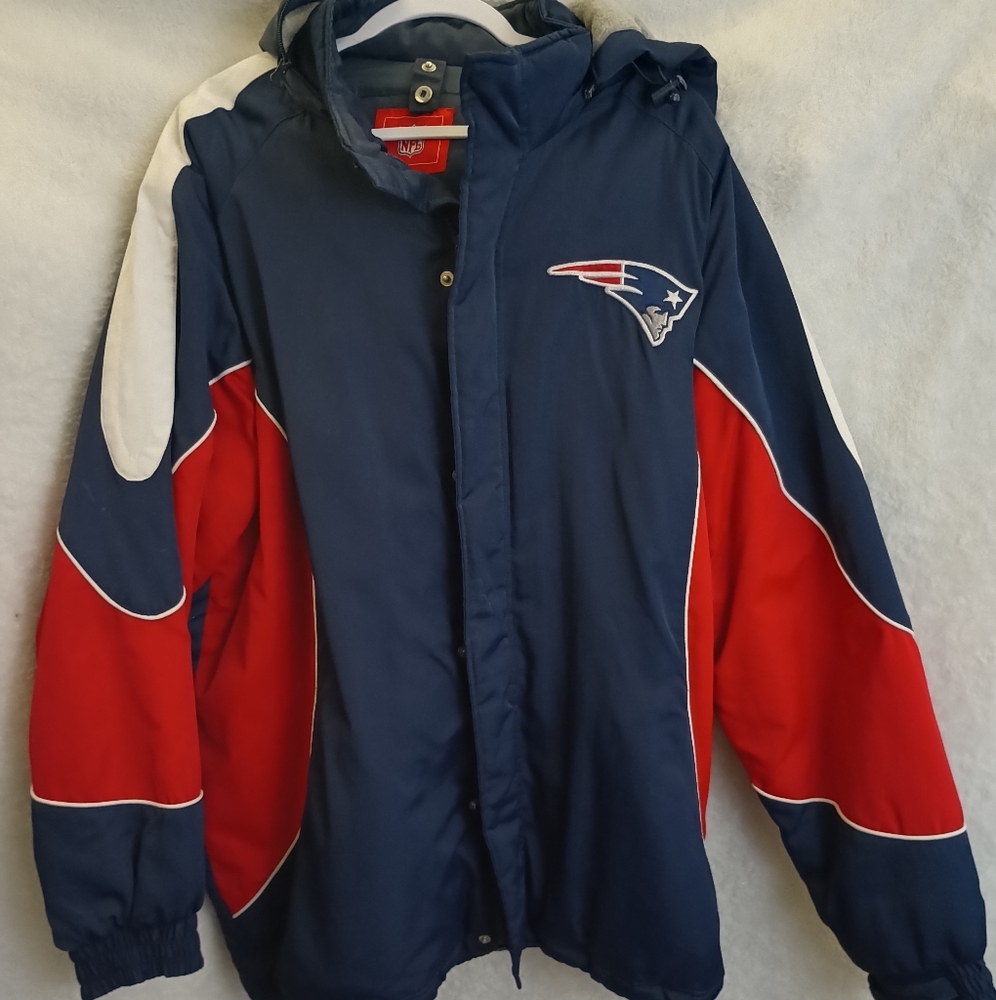 MEN'S NFL NEW ENGLAND PATRIOTS XL PARKA Sports Jacket COAT WITH HOOD